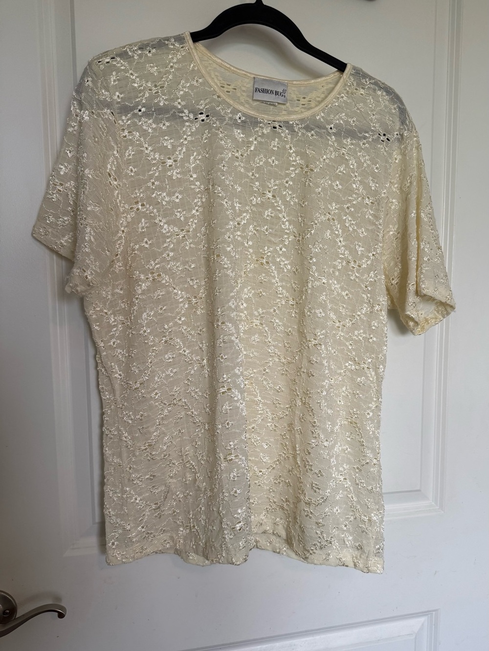 Fashion Bug Cream Lace Tee